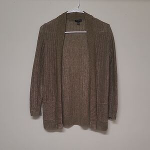 TALBOTS Brown Open-Front Sweater‎